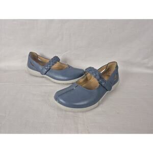 HOTTER Shake blue leather Mary Jane Flat ortho comfort Shoes-sz 6.5-EUC-England